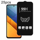 For Xiaomi Poco M6 4G 25pcs High Aluminum Large Arc Full Screen Tempered Glass Film - 1