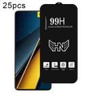 For Xiaomi Poco X6 Pro 25pcs High Aluminum Large Arc Full Screen Tempered Glass Film - 1