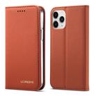 For iPhone 12 mini LC.IMEEKE LC-002 Series Skin Hand Feeling PU + TPU Horizontal Flip Leather Case with Holder & Card Slot & Wallet(Brown) - 1