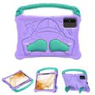 For Samsung Galaxy Tab S8 Boxing Series Kickstand EVA Shockproof Tablet Case with Shoulder Strap(Purple Mint) - 1