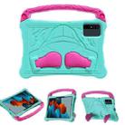 For Samsung Galaxy Tab S7 Boxing Series Kickstand EVA Shockproof Tablet Case with Shoulder Strap(Mint Rose Red) - 1