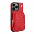 For iPhone 16 Pro Max AwQuer Crossbody Zipper Wallet Bag Litchi Leather Phone Case(Red) - 2