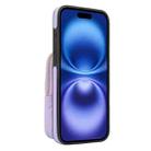 For iPhone 16 AwQuer Crossbody Zipper Wallet Bag Litchi Leather Phone Case(Light Purple) - 3