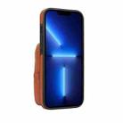 For iPhone 13 Pro Max AwQuer Crossbody Zipper Wallet Bag Litchi Leather Phone Case(Brown) - 3
