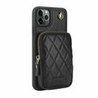 For iPhone 11 Pro Max AwQuer Crossbody Zipper Wallet Bag Litchi Leather Phone Case(Black) - 2