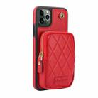 For iPhone 11 Pro Max AwQuer Crossbody Zipper Wallet Bag Litchi Leather Phone Case(Red) - 2