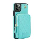 For iPhone 11 Pro Max AwQuer Crossbody Zipper Wallet Bag Litchi Leather Phone Case(Mint Green) - 2