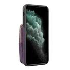 For iPhone 11 Pro Max AwQuer Crossbody Zipper Wallet Bag Litchi Leather Phone Case(Dark Purple) - 3