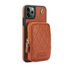 For iPhone 11 Pro Max AwQuer Crossbody Zipper Wallet Bag Litchi Leather Phone Case(Brown) - 2