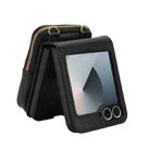 For Samsung Galaxy Z Flip6 AwQuer Crossbody Zipper Wallet Bag Litchi Leather Phone Case(Black) - 2