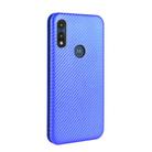 For Motorola Moto E(2020) Carbon Fiber Texture Horizontal Flip TPU + PC + PU Leather Case with Rope & Card Slot(Blue) - 3