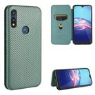 For Motorola Moto E(2020) Carbon Fiber Texture Horizontal Flip TPU + PC + PU Leather Case with Rope & Card Slot(Green) - 1