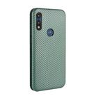 For Motorola Moto E(2020) Carbon Fiber Texture Horizontal Flip TPU + PC + PU Leather Case with Rope & Card Slot(Green) - 3