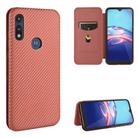 For Motorola Moto E(2020) Carbon Fiber Texture Horizontal Flip TPU + PC + PU Leather Case with Rope & Card Slot(Brown) - 1