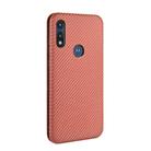 For Motorola Moto E(2020) Carbon Fiber Texture Horizontal Flip TPU + PC + PU Leather Case with Rope & Card Slot(Brown) - 3