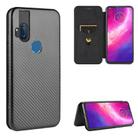 For Motorola Moto One Hyper Carbon Fiber Texture Horizontal Flip TPU + PC + PU Leather Case with Rope & Card Slot(Black) - 1