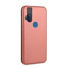 For Motorola Moto One Hyper Carbon Fiber Texture Horizontal Flip TPU + PC + PU Leather Case with Rope & Card Slot(Brown) - 3