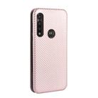 For Motorola Moto G Power Carbon Fiber Texture Horizontal Flip TPU + PC + PU Leather Case with Rope & Card Slot(Pink) - 3