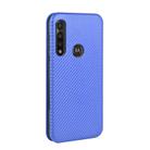 For Motorola Moto G Power Carbon Fiber Texture Horizontal Flip TPU + PC + PU Leather Case with Rope & Card Slot(Blue) - 3