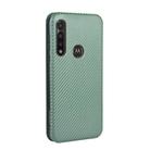 For Motorola Moto G Power Carbon Fiber Texture Horizontal Flip TPU + PC + PU Leather Case with Rope & Card Slot(Green) - 3