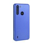 For Motorola Moto One Fusion Carbon Fiber Texture Horizontal Flip TPU + PC + PU Leather Case with Rope & Card Slot(Blue) - 3