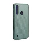 For Motorola Moto One Fusion Carbon Fiber Texture Horizontal Flip TPU + PC + PU Leather Case with Rope & Card Slot(Green) - 3