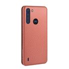 For Motorola Moto One Fusion Carbon Fiber Texture Horizontal Flip TPU + PC + PU Leather Case with Rope & Card Slot(Brown) - 3