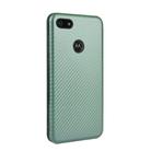 For Motorola Moto E6 Play Carbon Fiber Texture Horizontal Flip TPU + PC + PU Leather Case with Rope & Card Slot(Green) - 3