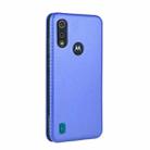 For Motorola Moto E6s (2020) Carbon Fiber Texture Horizontal Flip TPU + PC + PU Leather Case with Rope & Card Slot(Blue) - 3