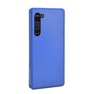 For Motorola Moto Edge Carbon Fiber Texture Horizontal Flip TPU + PC + PU Leather Case with Rope & Card Slot(Blue) - 3