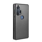 For Motorola Moto Edge Plus Carbon Fiber Texture Horizontal Flip TPU + PC + PU Leather Case with Rope & Card Slot(Black) - 3