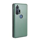 For Motorola Moto Edge Plus Carbon Fiber Texture Horizontal Flip TPU + PC + PU Leather Case with Rope & Card Slot(Green) - 3