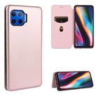 For Motorola Moto G 5G Plus Carbon Fiber Texture Horizontal Flip TPU + PC + PU Leather Case with Rope & Card Slot(Pink) - 1