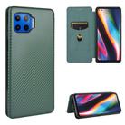 For Motorola Moto G 5G Plus Carbon Fiber Texture Horizontal Flip TPU + PC + PU Leather Case with Rope & Card Slot(Green) - 1