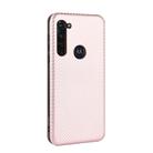 For Motorola Moto G Stylus Carbon Fiber Texture Horizontal Flip TPU + PC + PU Leather Case with Rope & Card Slot(Pink) - 3