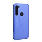 For Motorola Moto G Stylus Carbon Fiber Texture Horizontal Flip TPU + PC + PU Leather Case with Rope & Card Slot(Blue) - 3