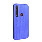 For Motorola Moto G8 Plus Carbon Fiber Texture Horizontal Flip TPU + PC + PU Leather Case with Rope & Card Slot(Blue) - 3