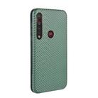 For Motorola Moto G8 Plus Carbon Fiber Texture Horizontal Flip TPU + PC + PU Leather Case with Rope & Card Slot(Green) - 3