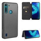 For Motorola Moto G8 Power Lite Carbon Fiber Texture Horizontal Flip TPU + PC + PU Leather Case with Rope & Card Slot(Black) - 1