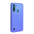 For Motorola Moto G8 Power Lite Carbon Fiber Texture Horizontal Flip TPU + PC + PU Leather Case with Rope & Card Slot(Blue) - 3