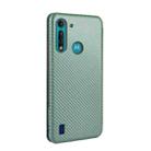 For Motorola Moto G8 Power Lite Carbon Fiber Texture Horizontal Flip TPU + PC + PU Leather Case with Rope & Card Slot(Green) - 3