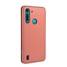 For Motorola Moto G8 Power Lite Carbon Fiber Texture Horizontal Flip TPU + PC + PU Leather Case with Rope & Card Slot(Brown) - 3