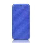 For Motorola Moto G8 Carbon Fiber Texture Horizontal Flip TPU + PC + PU Leather Case with Rope & Card Slot(Blue) - 2