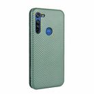 For Motorola Moto G8 Carbon Fiber Texture Horizontal Flip TPU + PC + PU Leather Case with Rope & Card Slot(Green) - 3