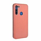 For Motorola Moto G8 Carbon Fiber Texture Horizontal Flip TPU + PC + PU Leather Case with Rope & Card Slot(Brown) - 3
