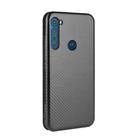 For Motorola Moto One Fusion Plus Carbon Fiber Texture Horizontal Flip TPU + PC + PU Leather Case with Rope & Card Slot(Black) - 3