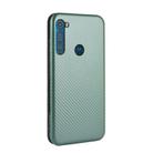 For Motorola Moto One Fusion Plus Carbon Fiber Texture Horizontal Flip TPU + PC + PU Leather Case with Rope & Card Slot(Green) - 3