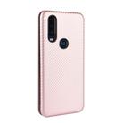 For Motorola Moto P40 Power / One Action Carbon Fiber Texture Horizontal Flip TPU + PC + PU Leather Case with Rope & Card Slot(Pink) - 3