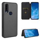 For Motorola Moto P40 Power / One Action Carbon Fiber Texture Horizontal Flip TPU + PC + PU Leather Case with Rope & Card Slot(Black) - 1