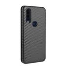 For Motorola Moto P40 Power / One Action Carbon Fiber Texture Horizontal Flip TPU + PC + PU Leather Case with Rope & Card Slot(Black) - 3